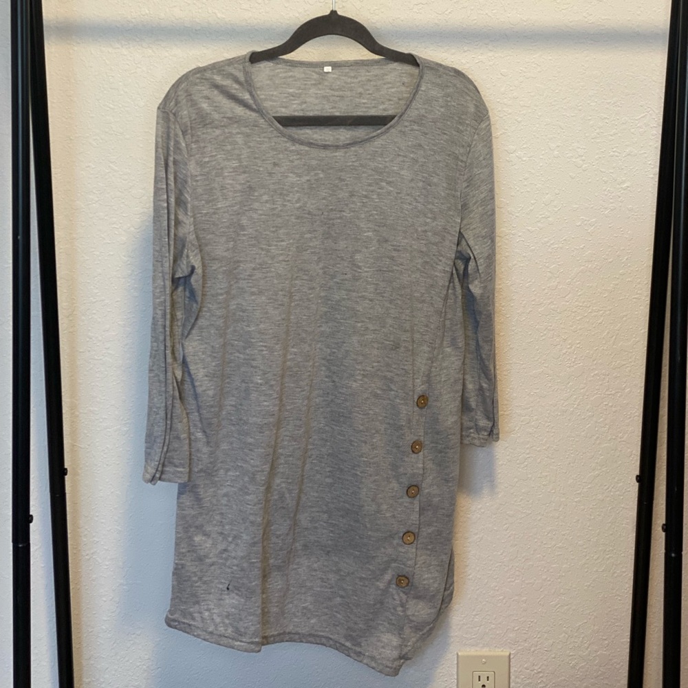 Grey 3/4 Sleeve Shirt
